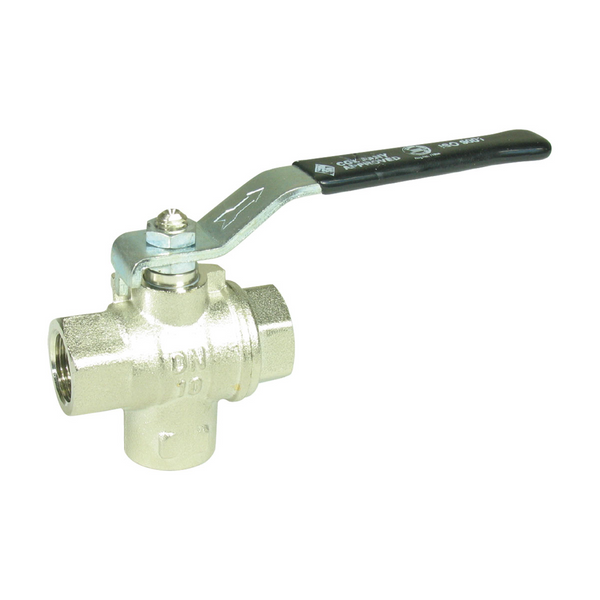 Three Way Ball Valves - Chrome Plated Brass