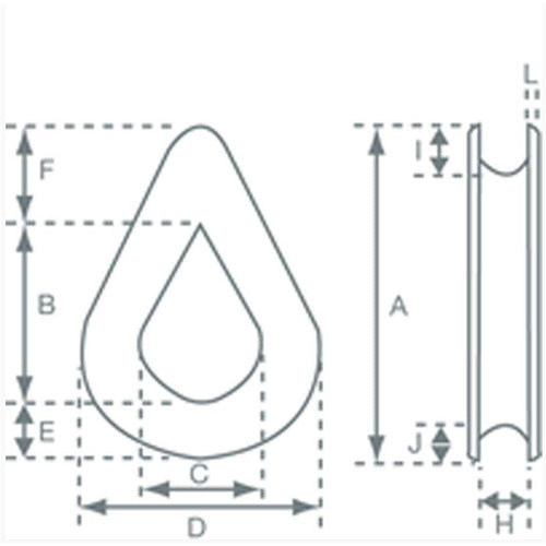 Allen 2mm Nylon teardrop thimble